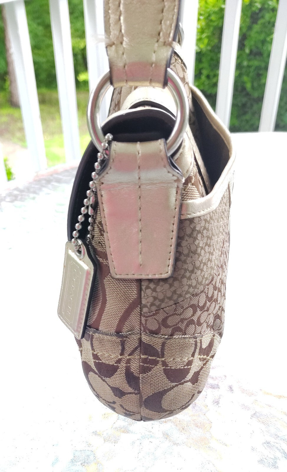 Vintage Coach Patchwork Soho Bag – Signature C + Gold Lame ✨