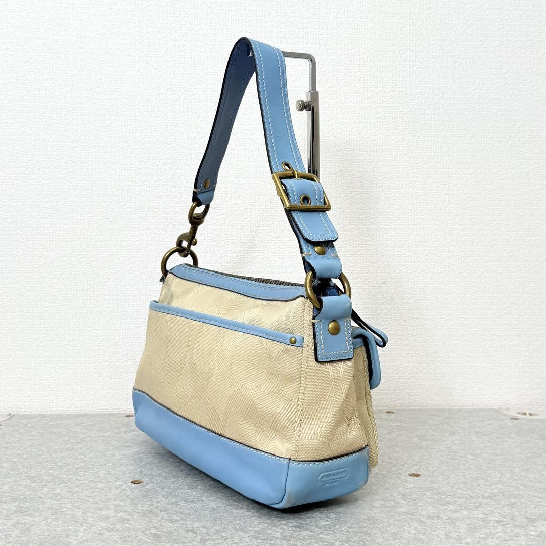 Coach Legacy 65th Anniversary Shoulder Bag – Beige x Light Blue