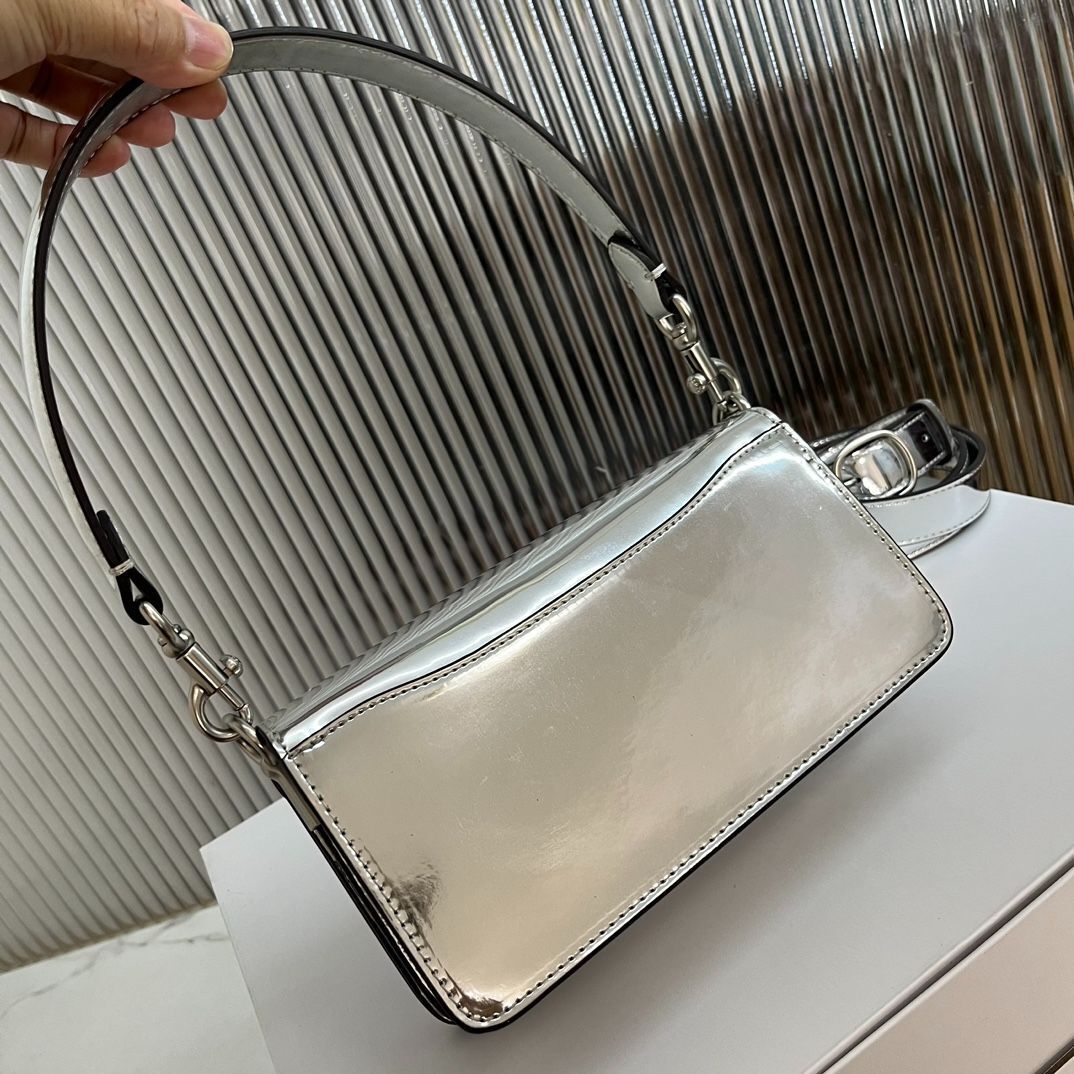COACH Tabby Shoulder Bag 20 CM539 – Silver Metallic Leather