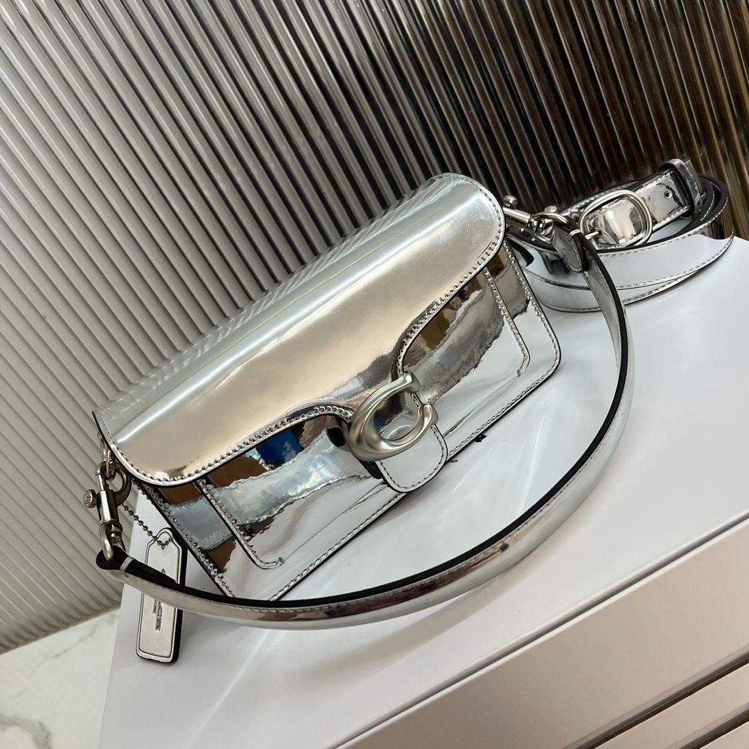 COACH Tabby Shoulder Bag 20 CM539 – Silver Metallic Leather