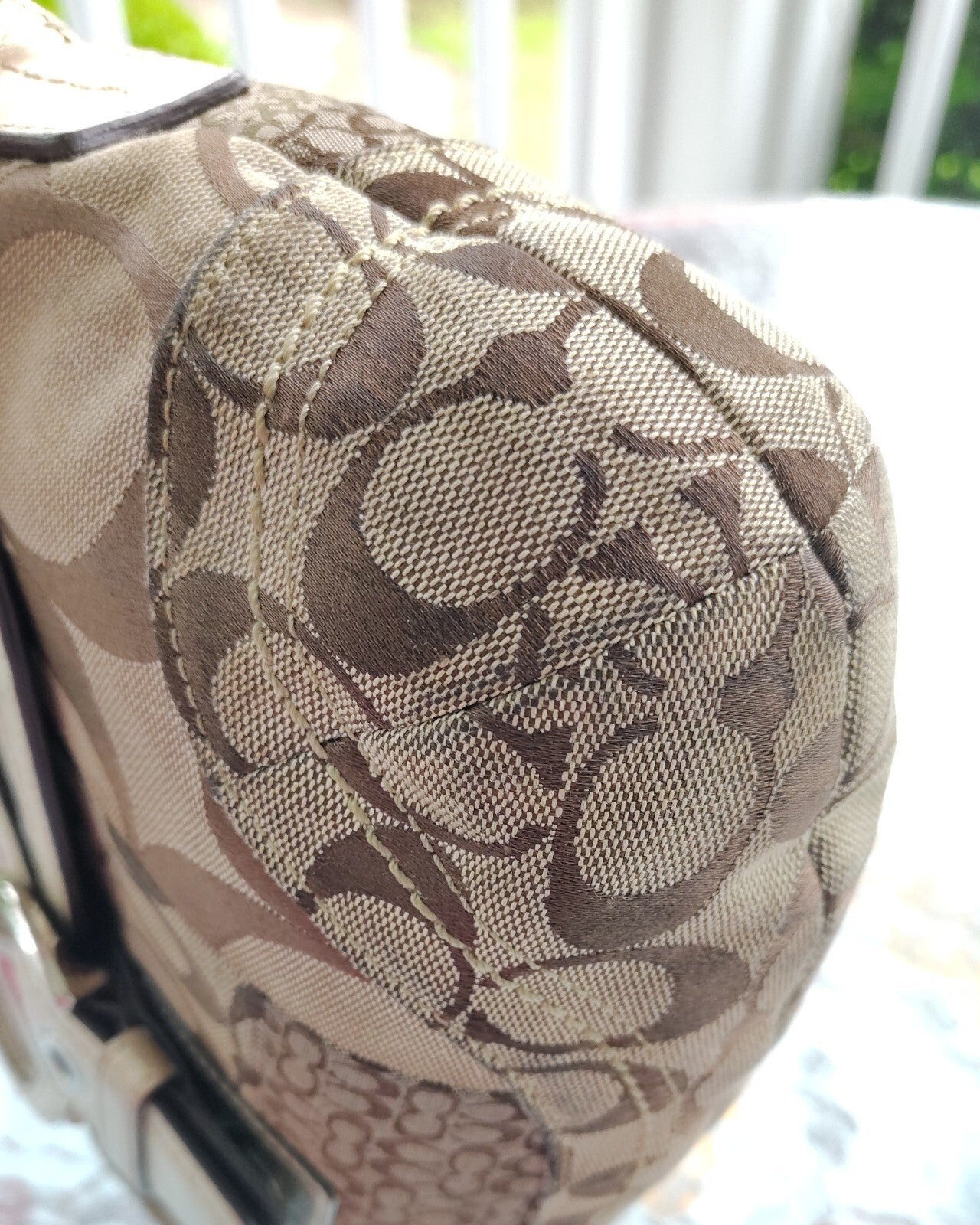 Vintage Coach Patchwork Soho Bag – Signature C + Gold Lame ✨