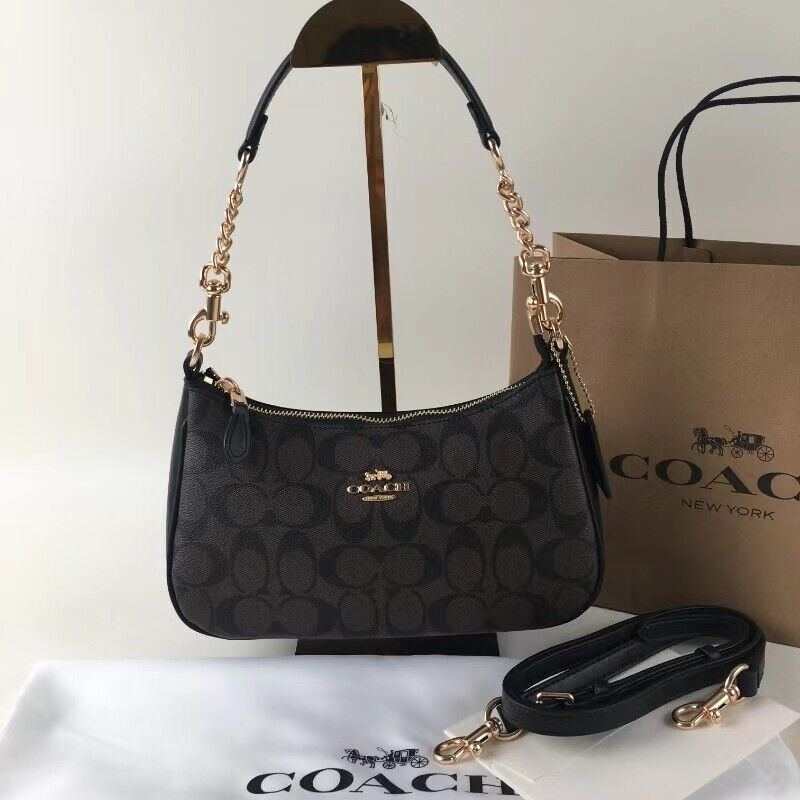 COACH Teri Shoulder Bag CA548 in Signature Canvas Brown