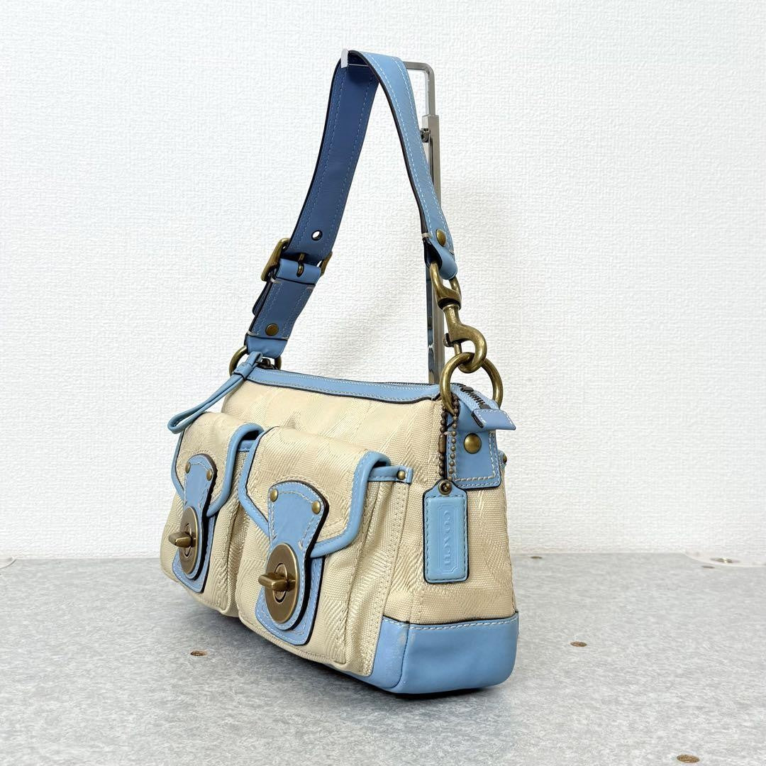 Coach Legacy 65th Anniversary Shoulder Bag – Beige x Light Blue