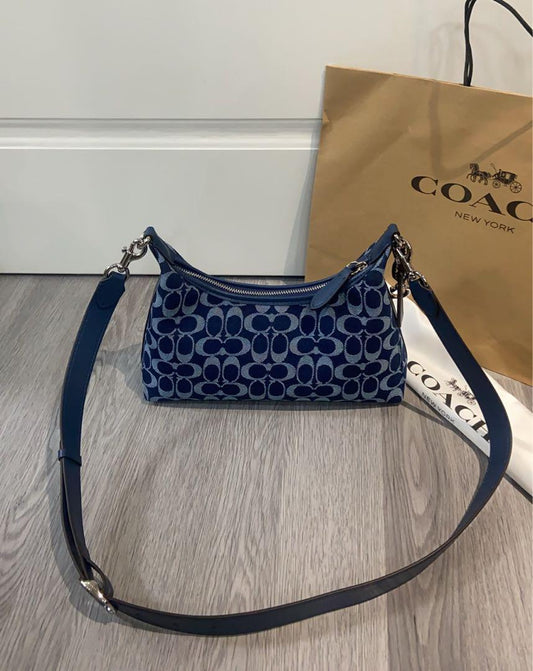 COACH CAM27 Juliet Shoulder Bag in Signature Denim – Deep Blue