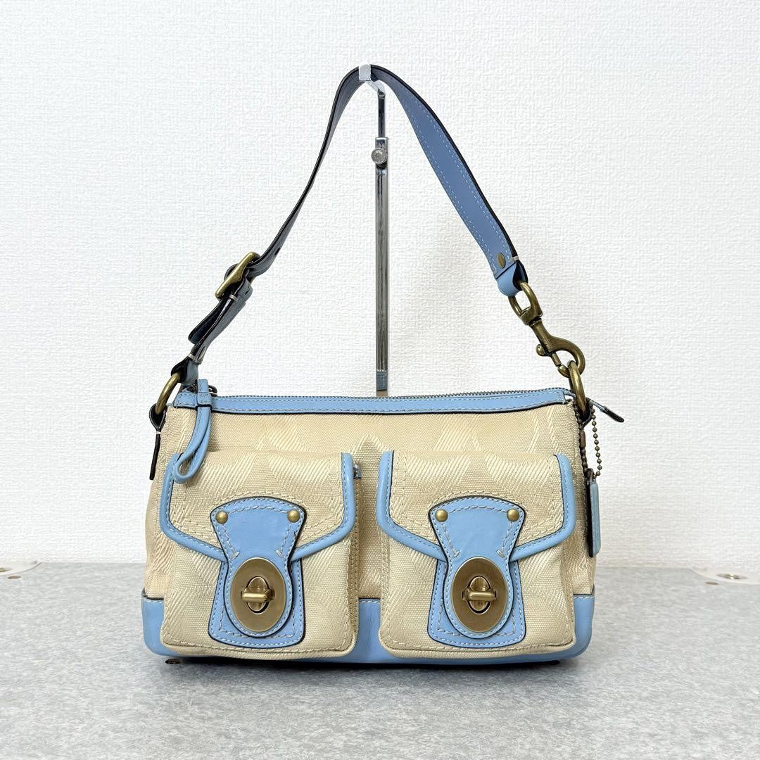 Coach Legacy 65th Anniversary Shoulder Bag – Beige x Light Blue