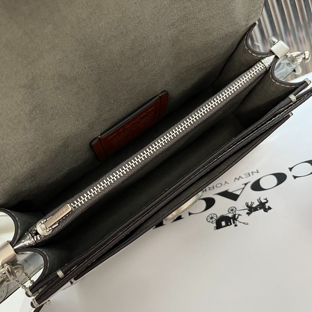 COACH Tabby Shoulder Bag 20 CM539 – Silver Metallic Leather