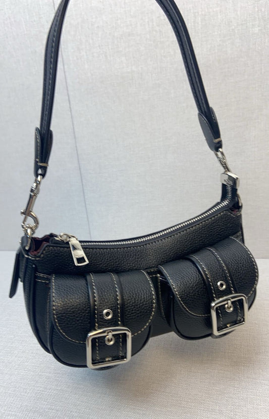 Coach Ashton CM079 Shoulder Bag – Silver & Black 🖤