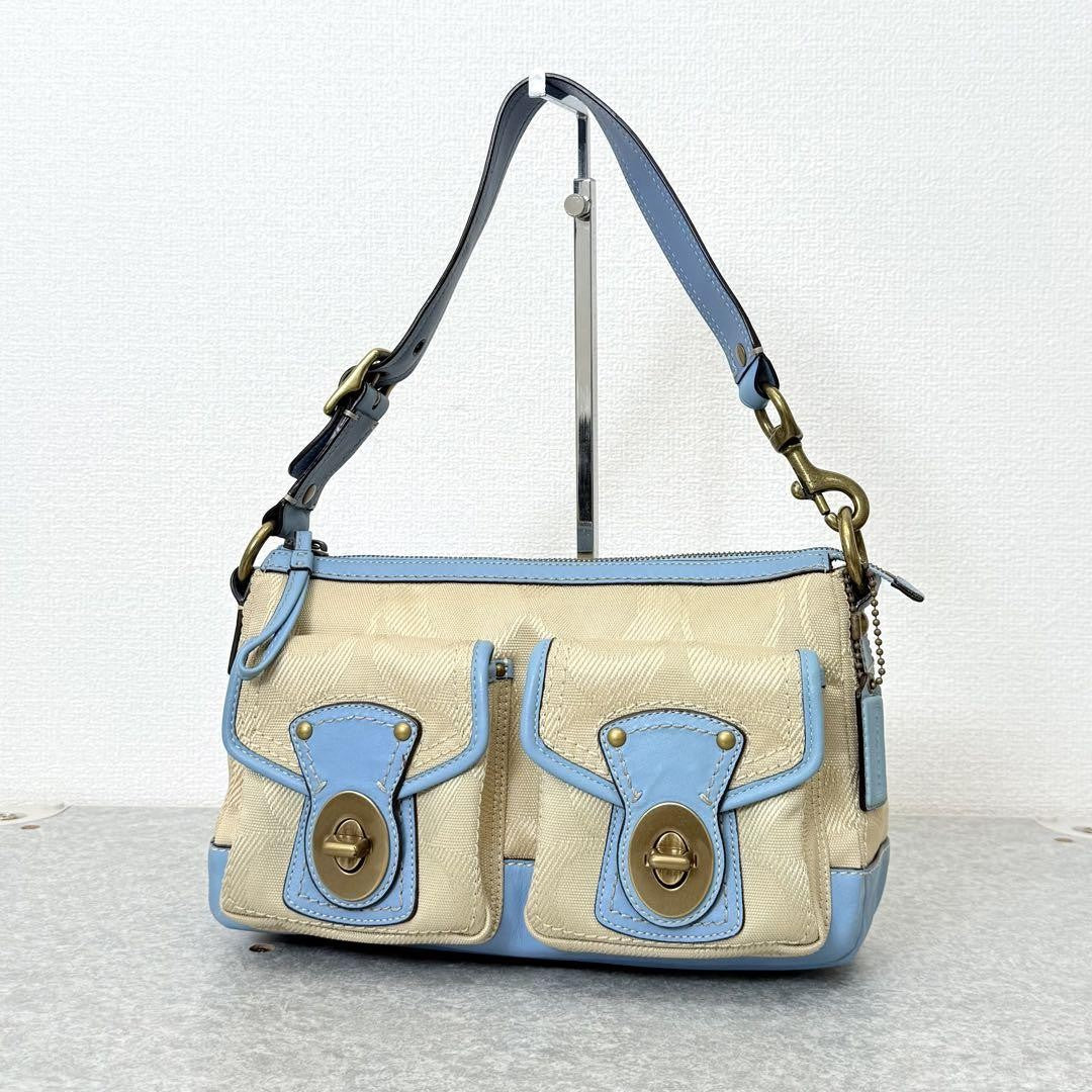 Coach Legacy 65th Anniversary Shoulder Bag – Beige x Light Blue