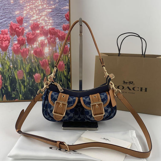 COACH Ashton Baguette Bag - Signature Canvas Denim CY700