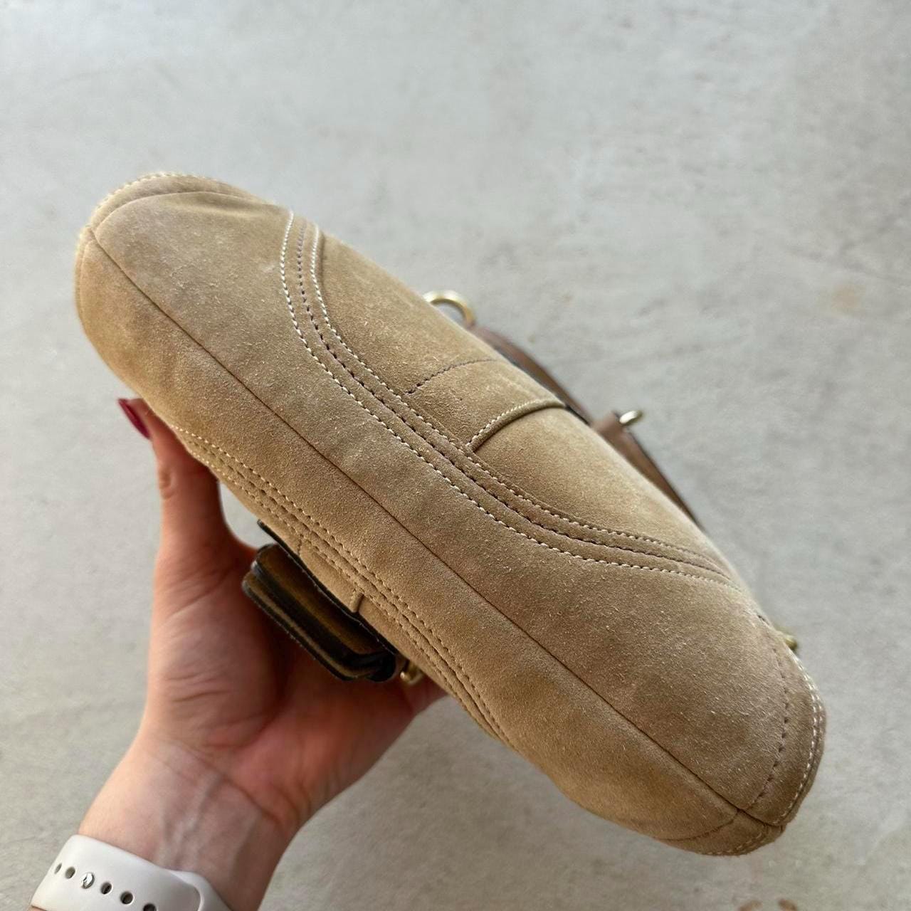 Vintage Y2K Coach Tan Suede Mini Soho Shoulder Bag 👜✨