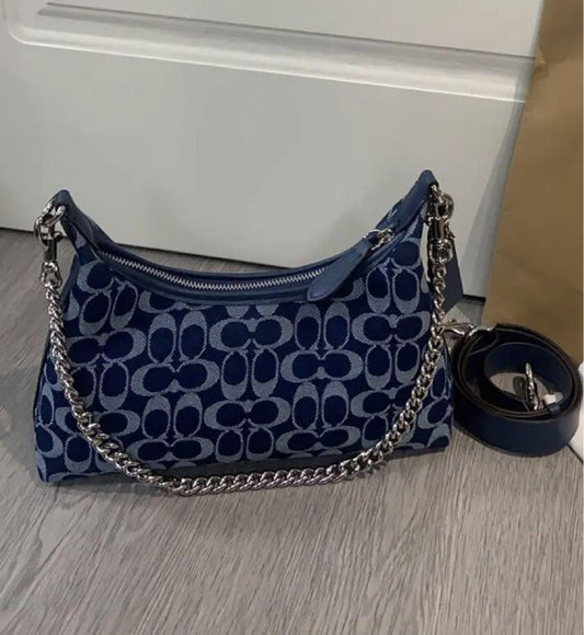 COACH CAM27 Juliet Shoulder Bag in Signature Denim – Deep Blue