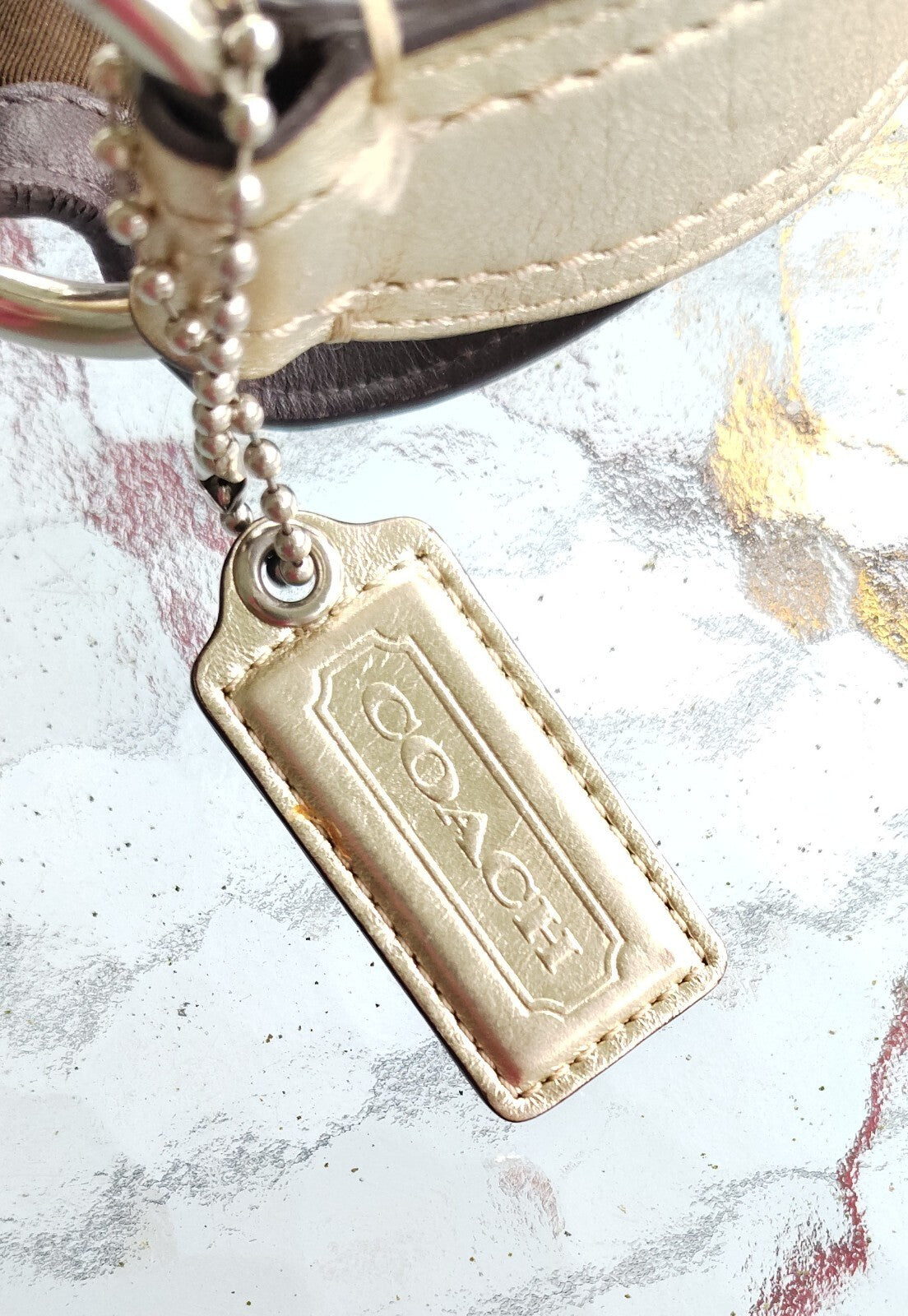 Vintage Coach Patchwork Soho Bag – Signature C + Gold Lame ✨