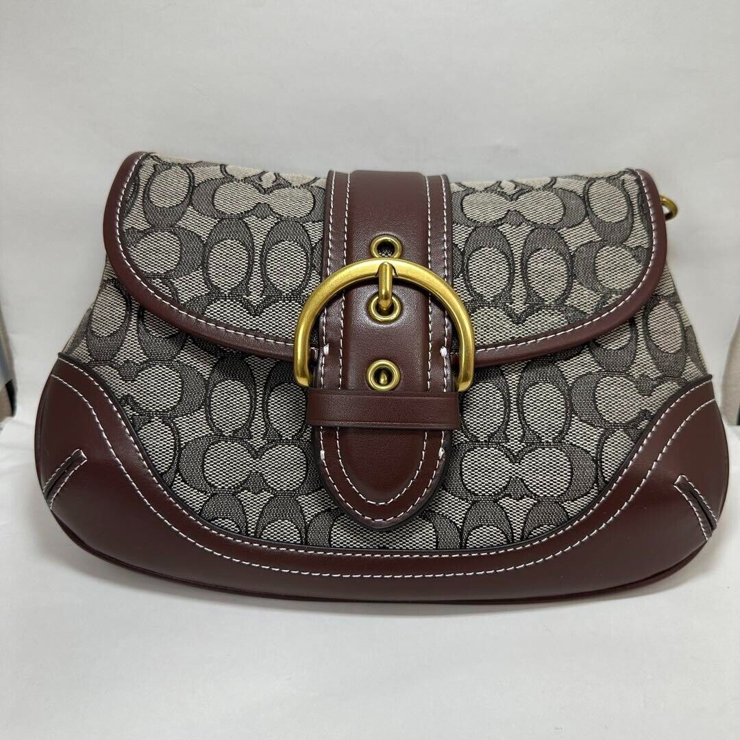 Coach Soho Shoulder Bag – Signature Jacquard CJ814 🤎👜